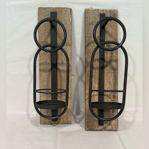 Rustic Black Metal Wall Sconces